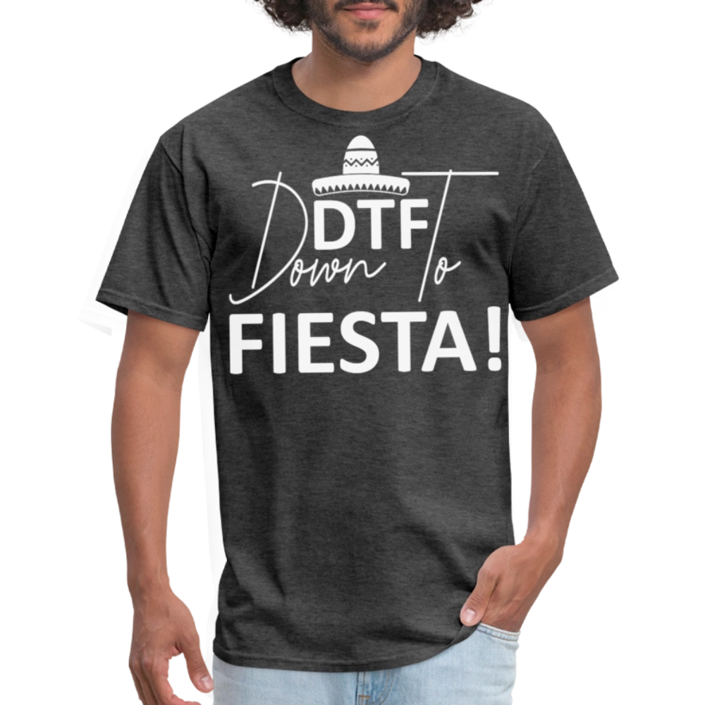 Mexican Fiesta Celebration Tee Down to Fiesta Drinking T-shirt - heather black