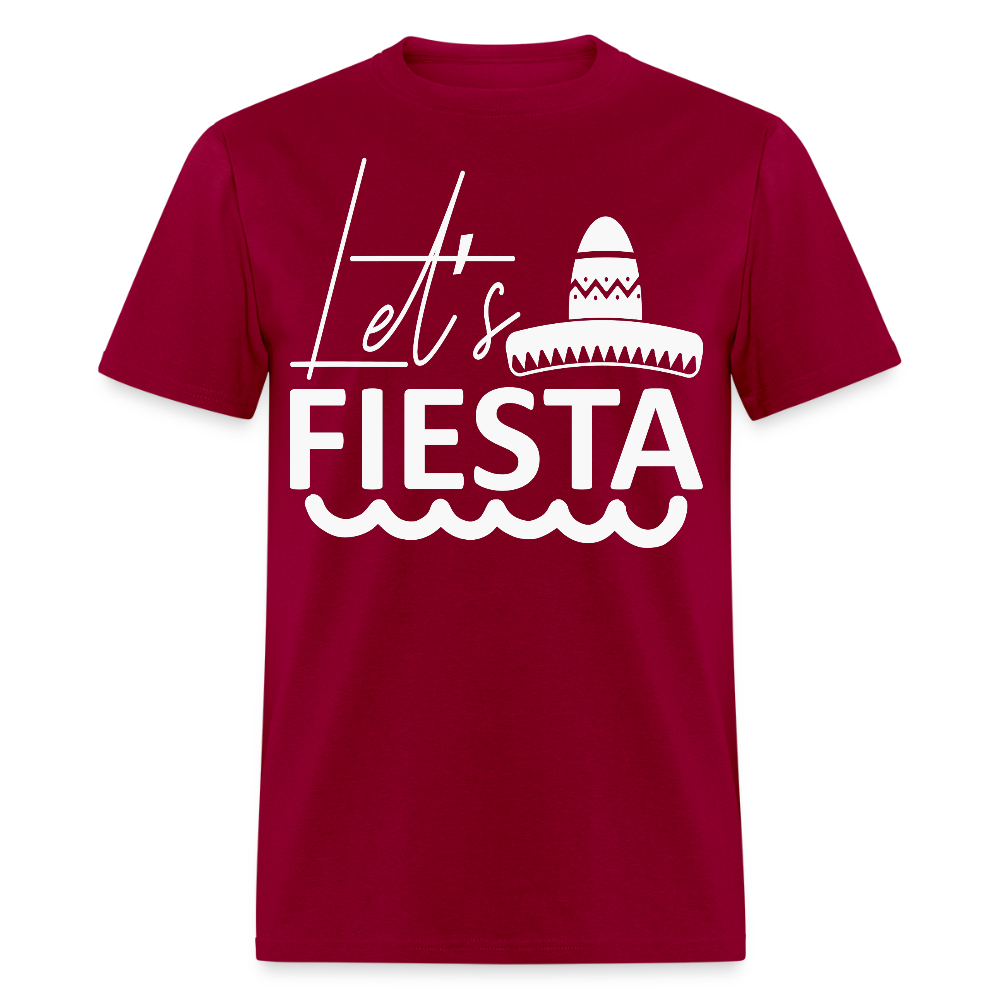 Mexican Fiesta Party Tee for Celebration Let’s Fiesta T-shirt - dark red