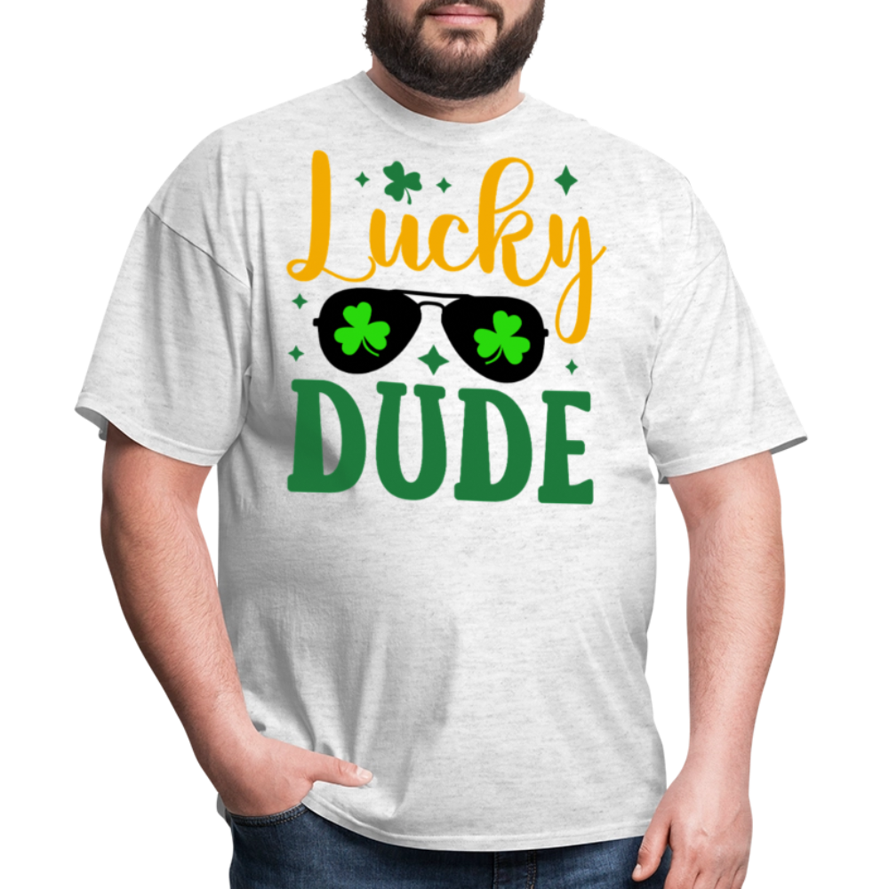 St Patrick’s Day Lucky Dude T-shirt - light heather gray