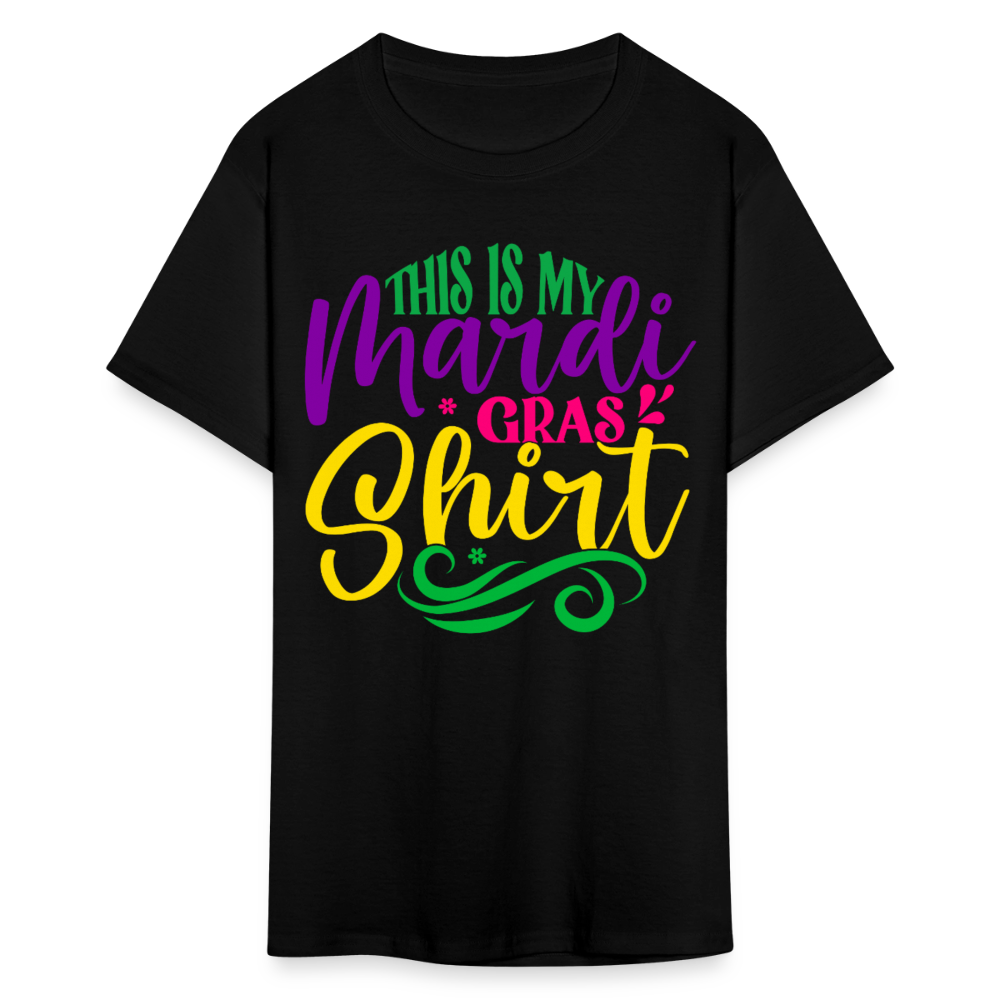 Colorful Mardi Gras T-shirt for Fat Tuesday - black