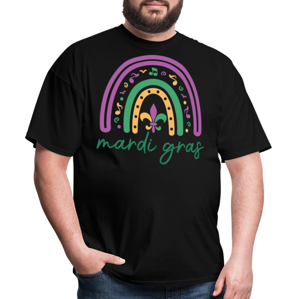 Purple Green Gold Carnival Tee Mardi Gras Rainbow Shirt For Women - black