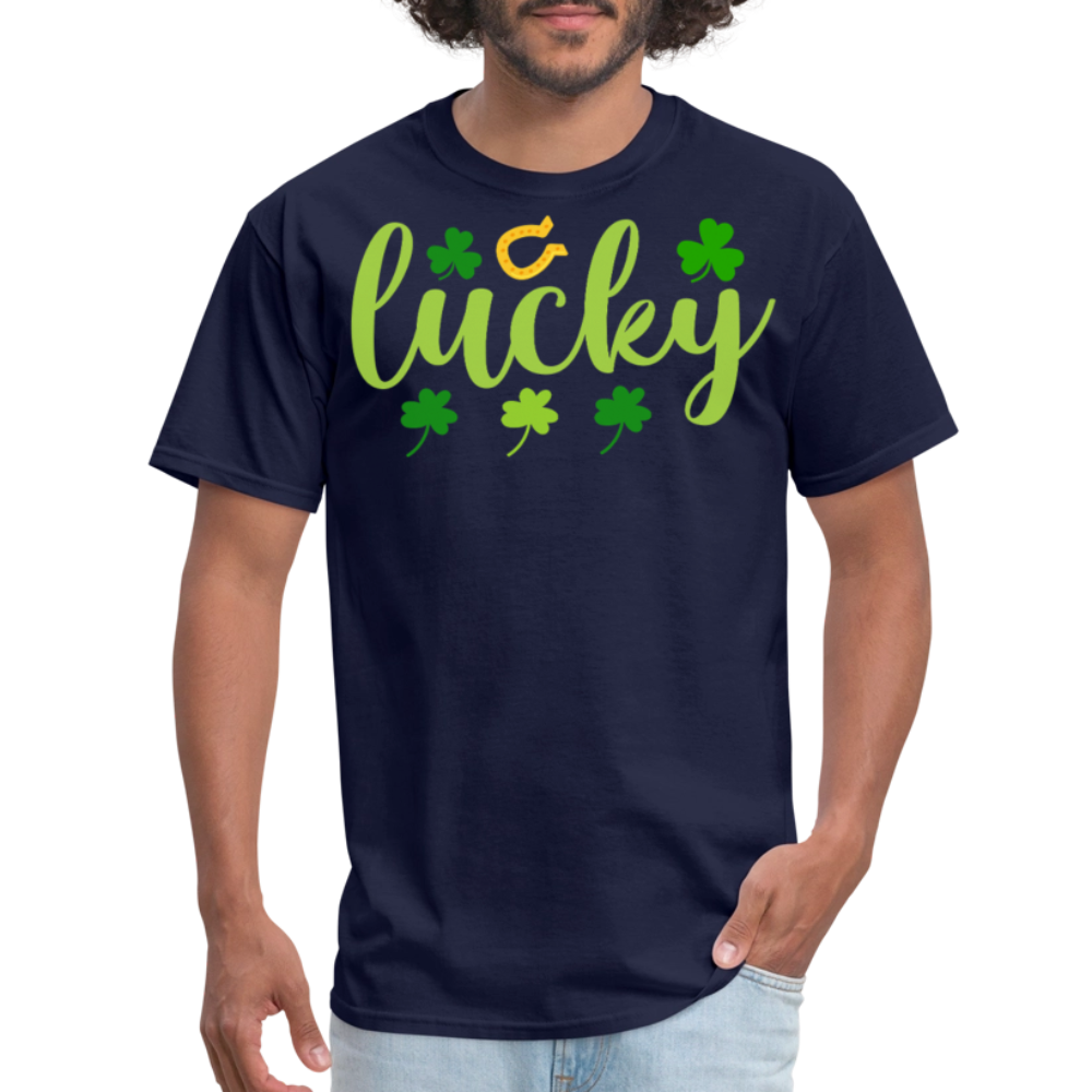 Irish Shamrock Lucky Tee St. Patrick’s Day Lucky Tee For Women T-shirt - navy