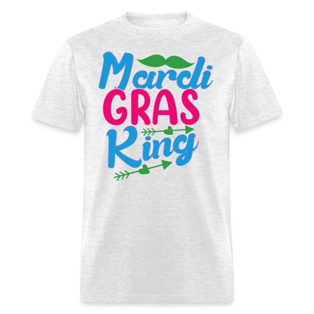 Mardi Gras King Shirt For Men Funny Mardi Gras Party T-shirt - light heather gray