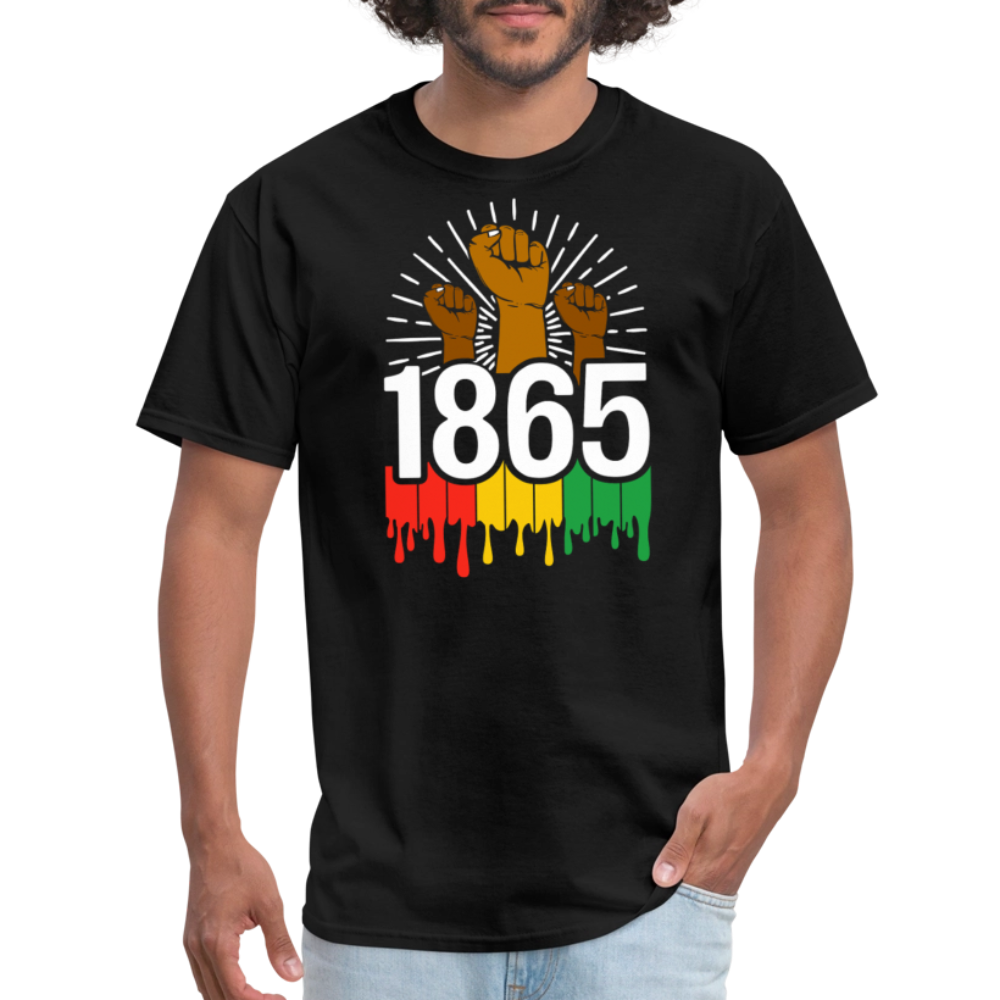 Juneteenth 1865 Tee for Black History Month Raised Fist Revolution T-shirt - black