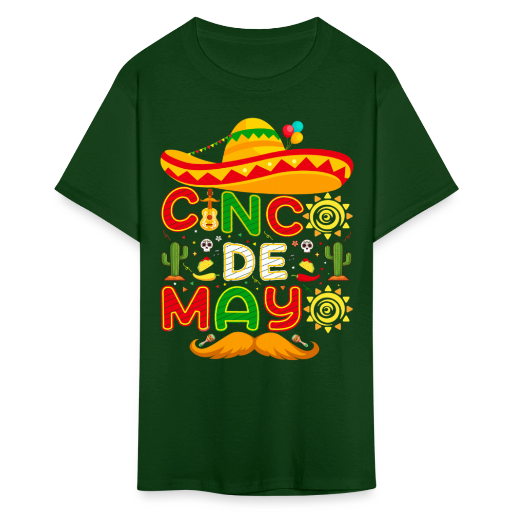 Mexican Fiesta Celebration Tee Cinco De Mayo Party T-shirt - forest green