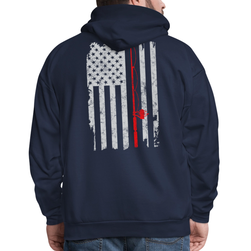 Patriotic Fishing Gift For American Anglers Hoodie - navy