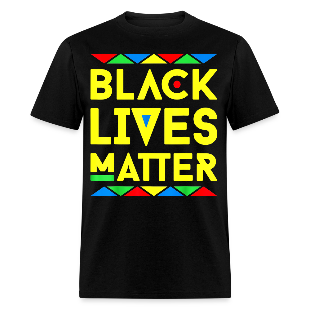 Black Lives Matter T-shirt With African Colors African Pride T-shirt - black