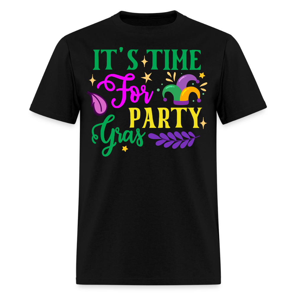 Funny Mardi Gras Festival Tee It's Time for Party Gras T-shirt - black