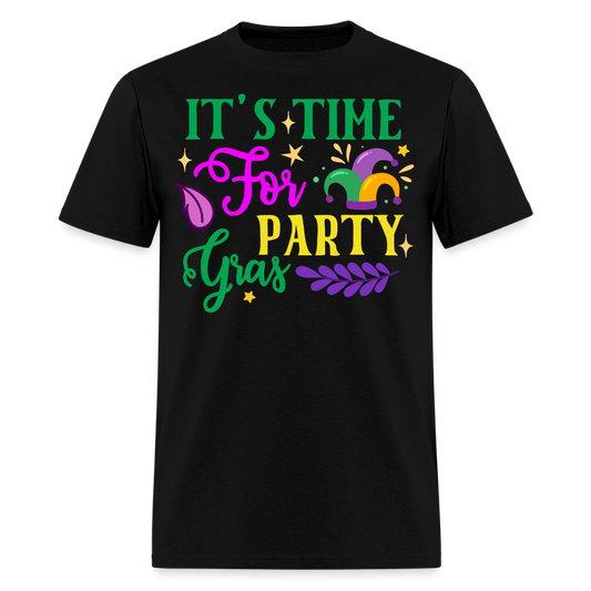 Funny Mardi Gras Festival Tee It's Time for Party Gras T-shirt - black