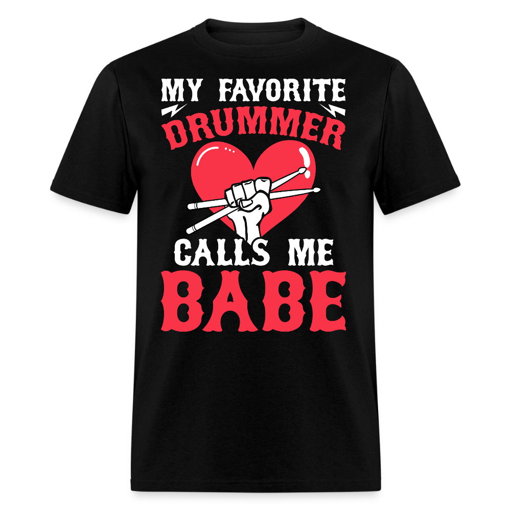 Funny Drummer Girlfriend T-shirt - black