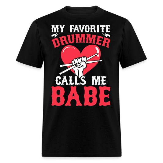 Funny Drummer Girlfriend T-shirt - black