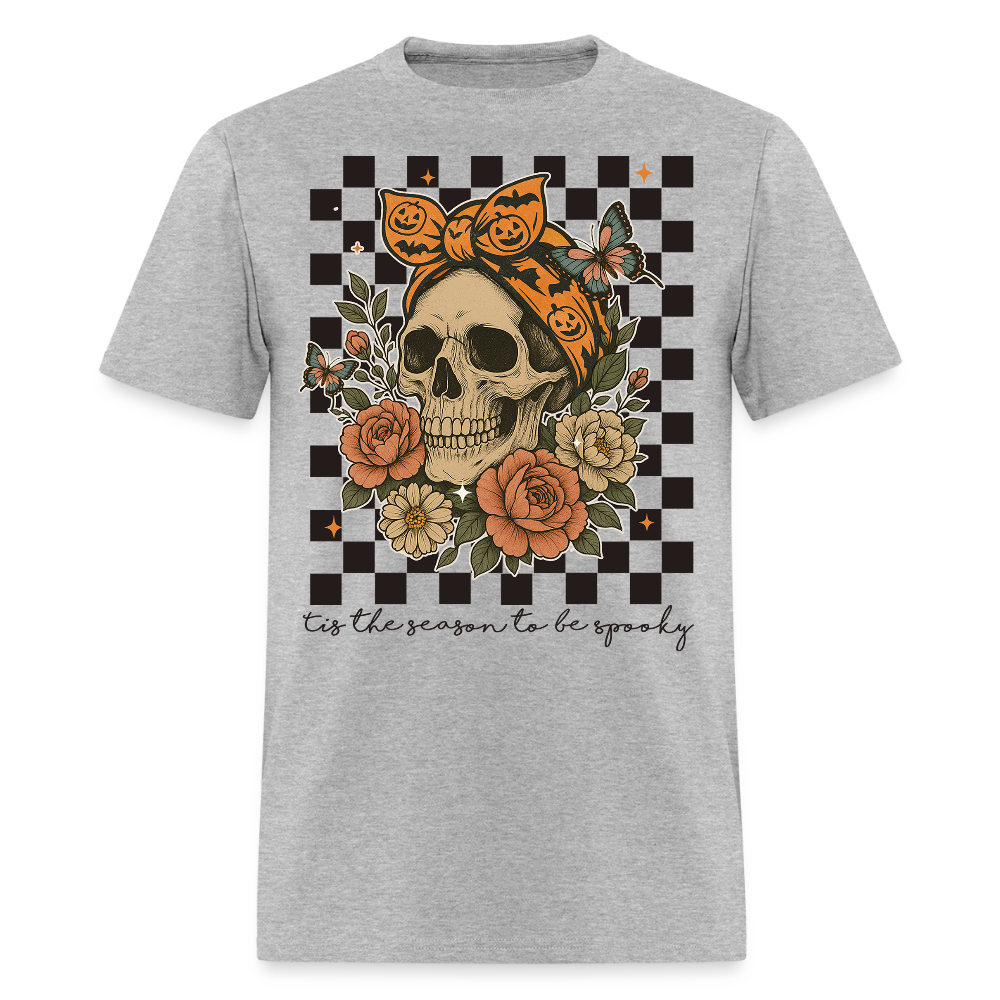 Tis The Season To Be Spooky Halloween Skull T-Shirt - heather gray