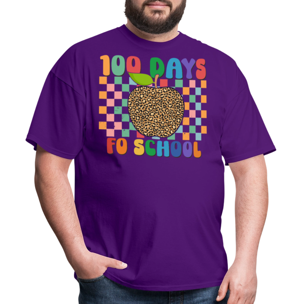 Leopard Print 100 Days of School Shirt Teacher Gifts Unisex T-shirt - purple