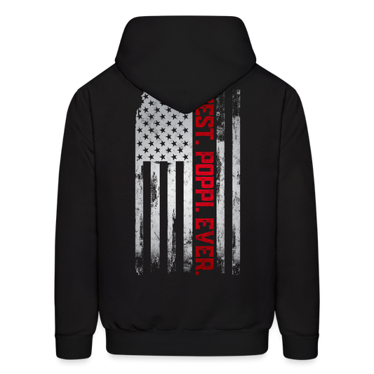 Distressed American Flag Poppi Hoodie - black