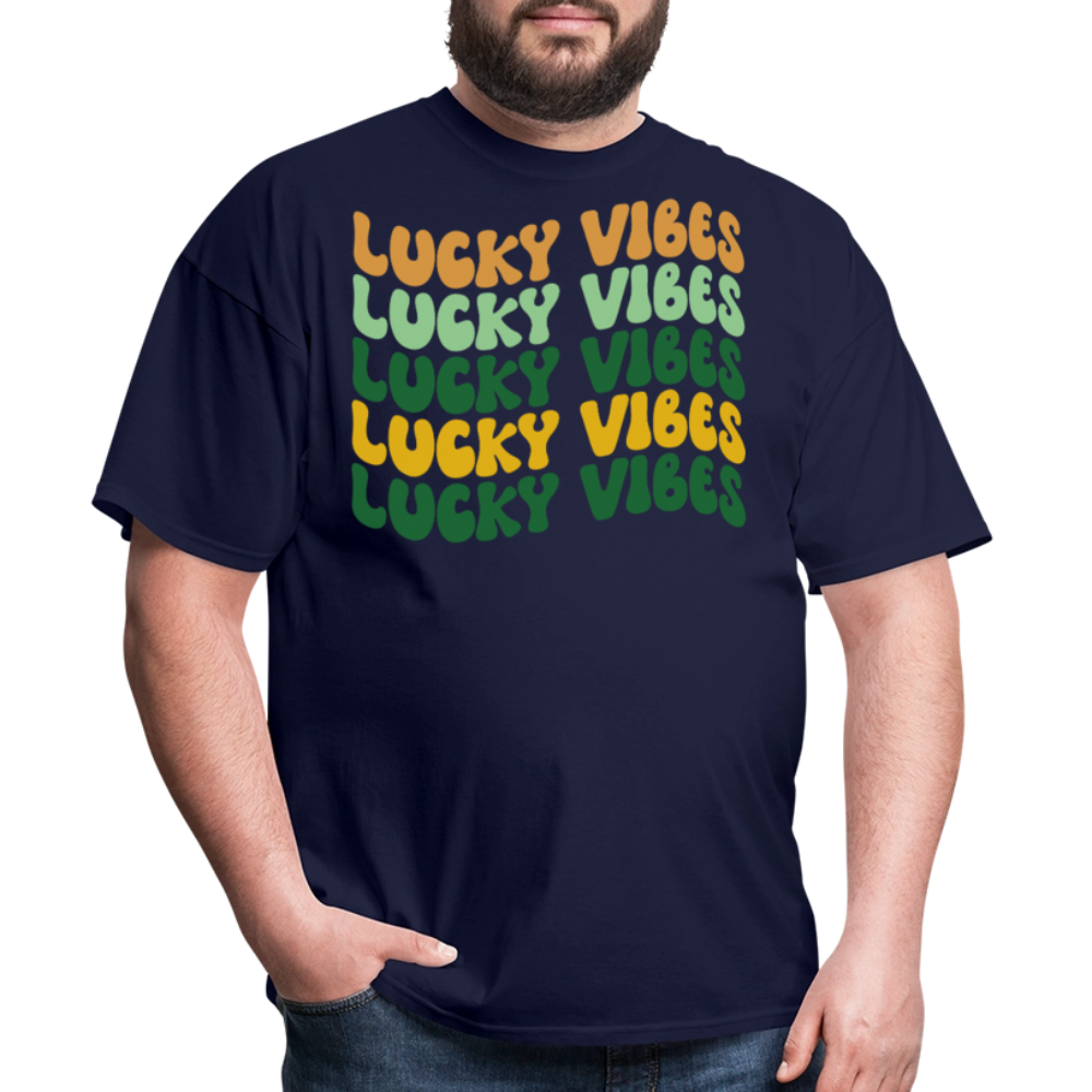 St Patrick's Day Lucky Vibes T-shirt - navy