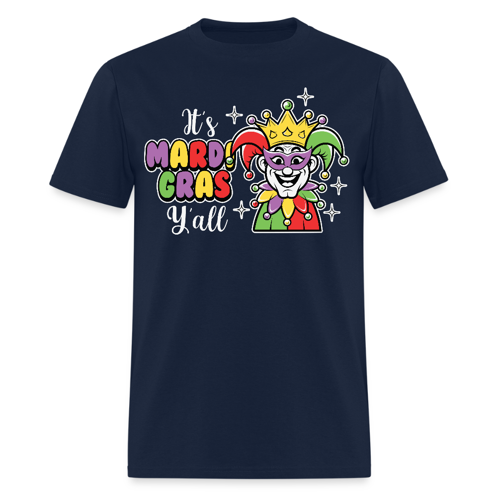 It’s Mardi Gras Y’all Shirt For Party Lovers Mardi Gras Jester T-shirt - navy