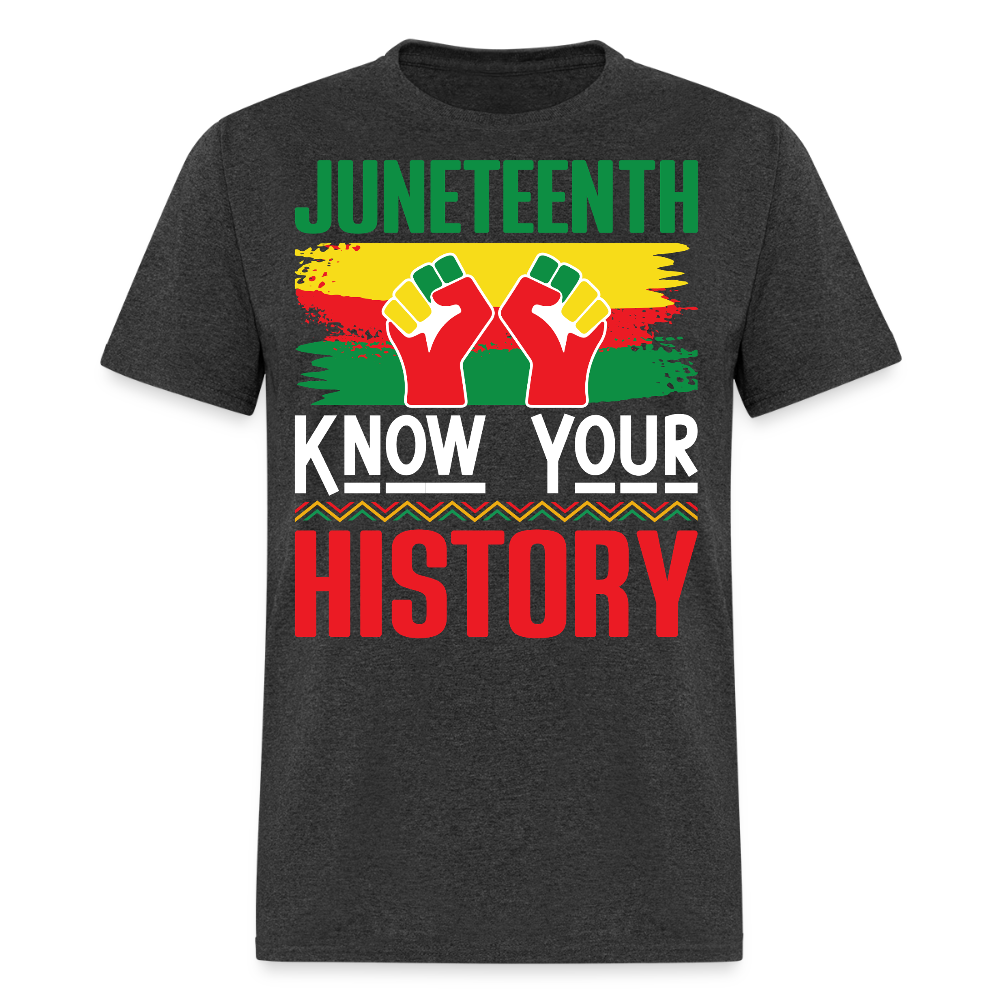 Know Your History Juneteenth Celebration T-shirt - heather black