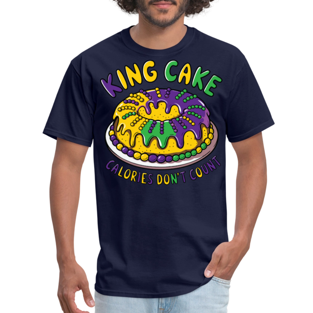 Fat Tuesday Celebration Mardi Gras King Cake T-shirt - navy