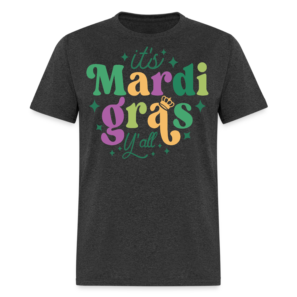 It's Mardi Gras Y'all Crown T-Shirt - heather black