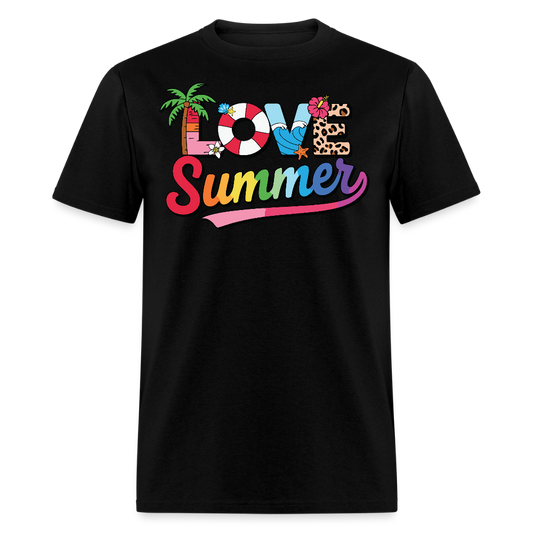 Cute Love Summer Tropical Beach Vacation T-shirt - black