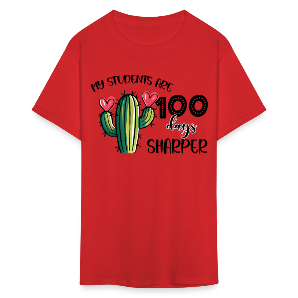 100th Day Of School Outfit For Teachers Cactus Theme 100 Days T-shirt - red