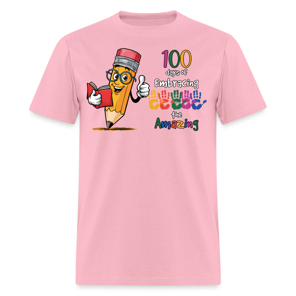 100 Days Of Embracing Learning Tee Back To School Teacher Gifts T-shirt - pink