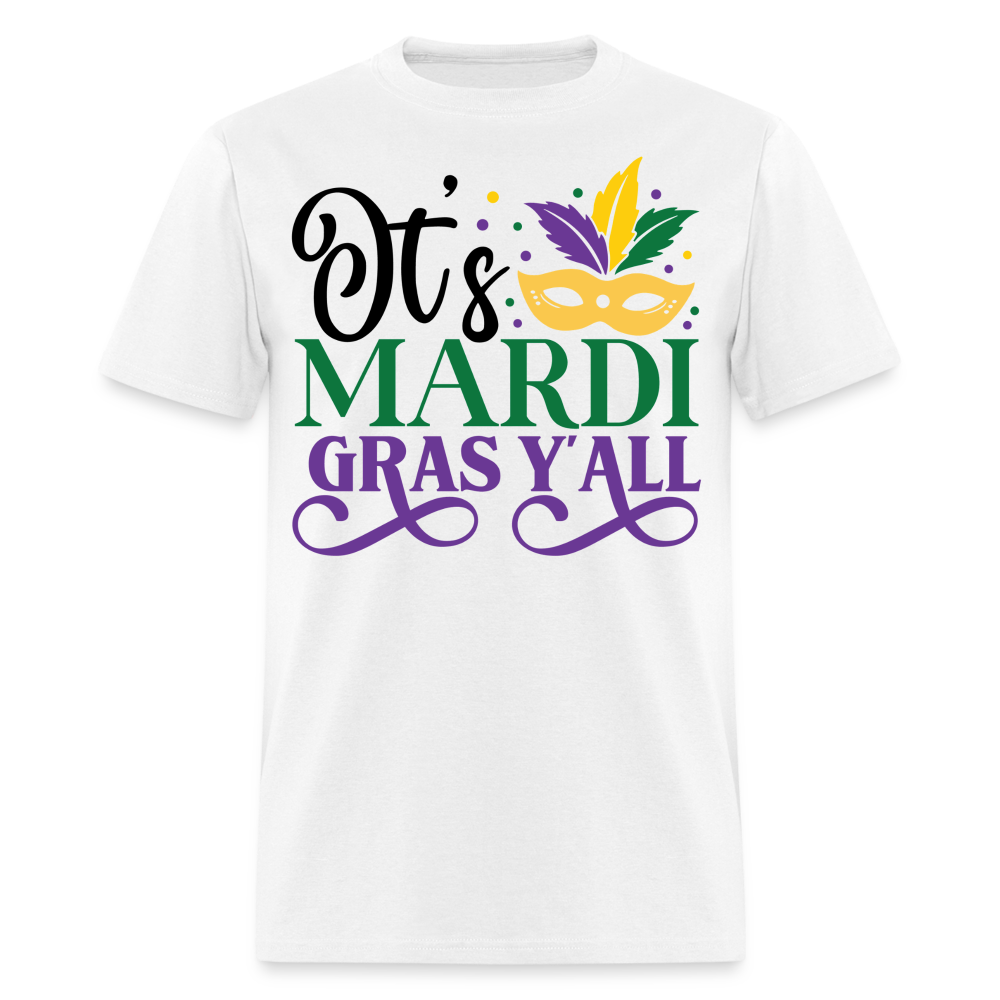 New Orleans Festival Shirts It’s Mardi Gras Y’all T-shirt - white