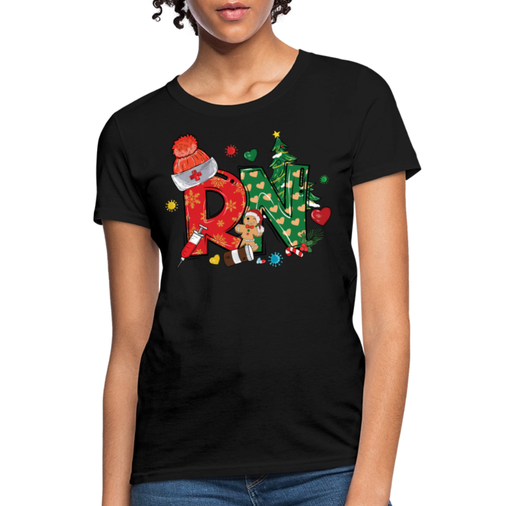 RN Christmas Gift For Nurses T-Shirt - black