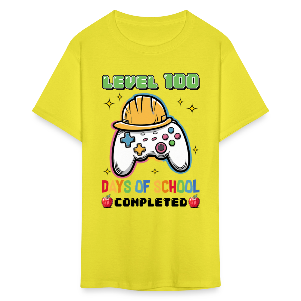 Level 100 Days Of School Gamer Shirt Level Up School Milestone T-shirt - yellow