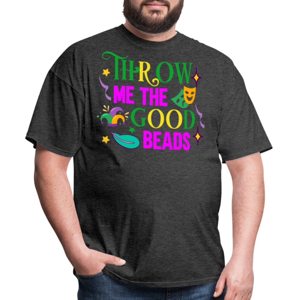 Throw Me The Beads Mardi Gras Unisex T-Shirt - heather black