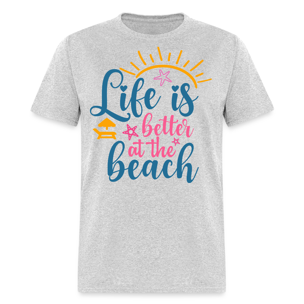 Life Is Better At The Beach Coastal Vacation T-shirt - heather gray