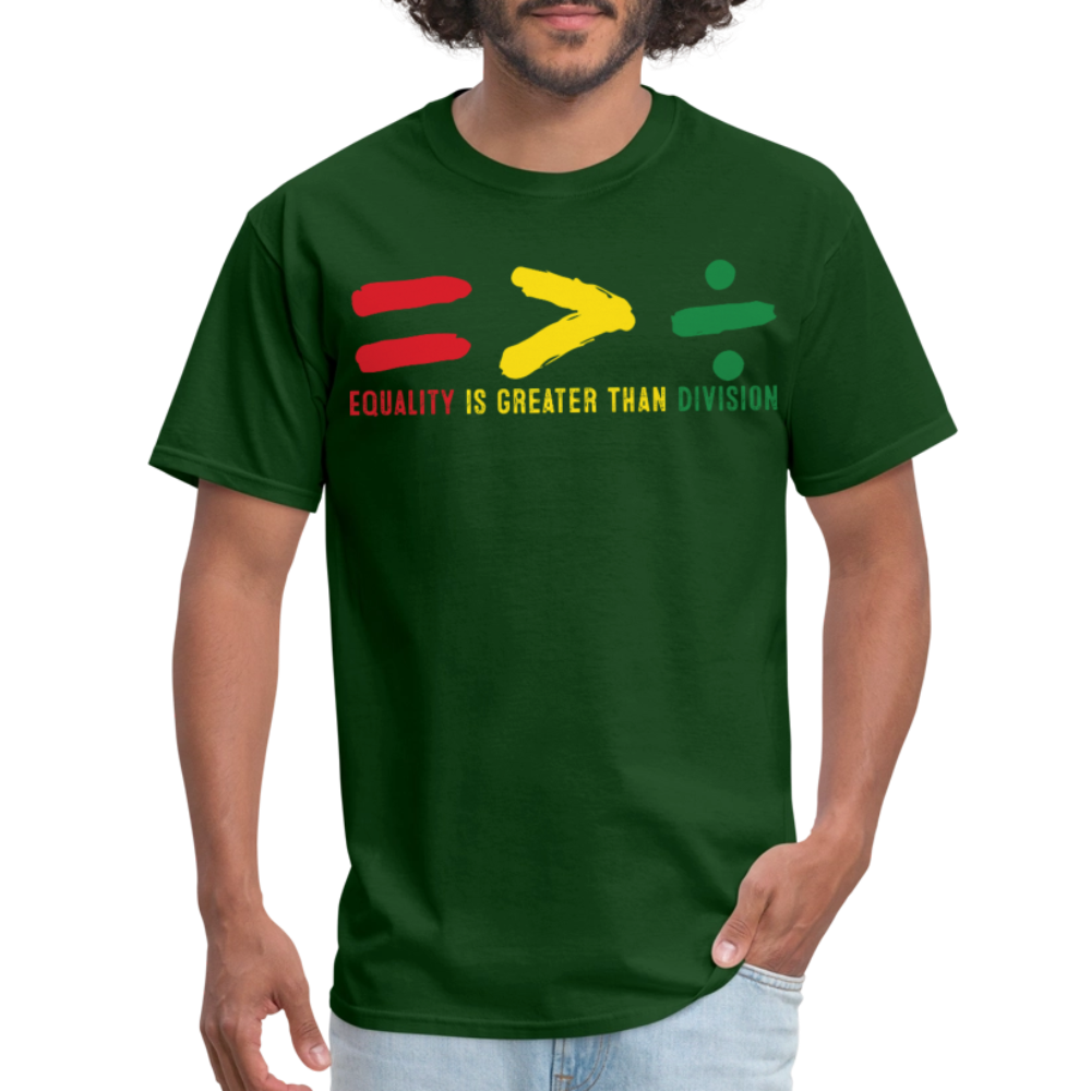 Black History Month Tee Equality Over Division T-Shirt - forest green