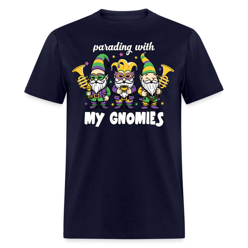 Parading With my Gnomies Festival Shirt Funny Mardi Gras T-shirt - navy