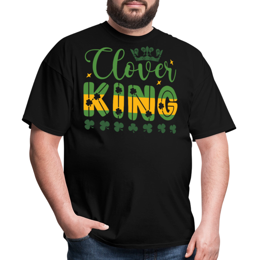 St Patrick’s Day Clover King T-shirt - black