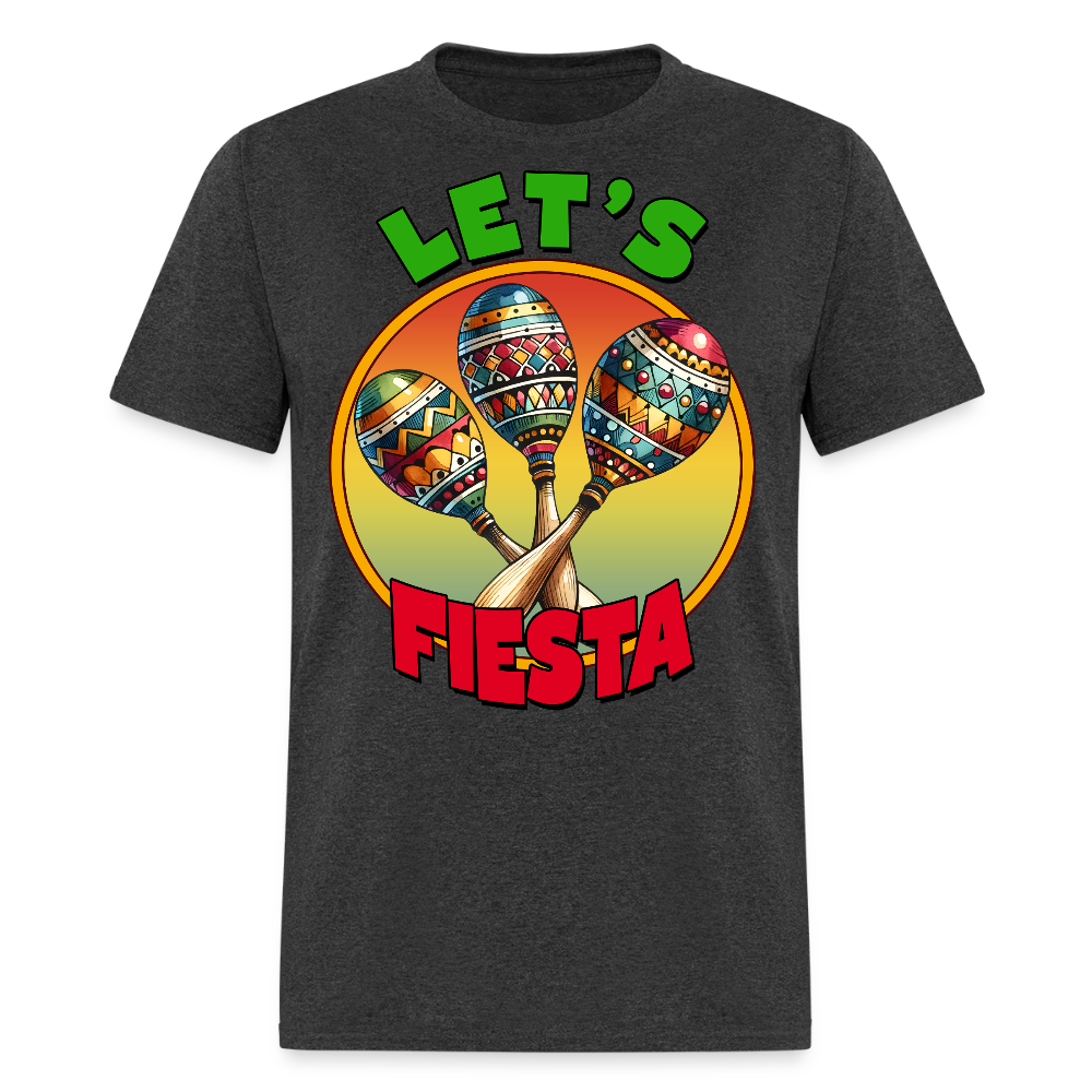 Let’s Fiesta Mexican Party Shirt Colorful Maracas Fiesta T-shirt - heather black