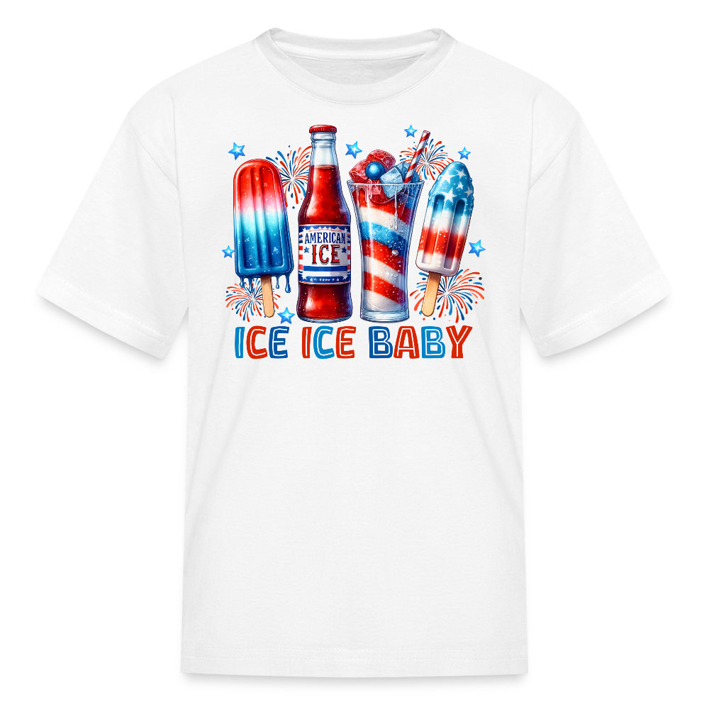 Red White Blue Patriotic Ice Cream T-Shirt - white