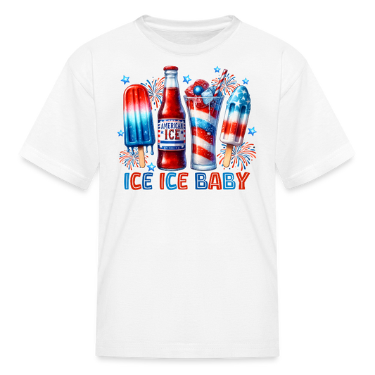Red White Blue Patriotic Ice Cream T-Shirt - white