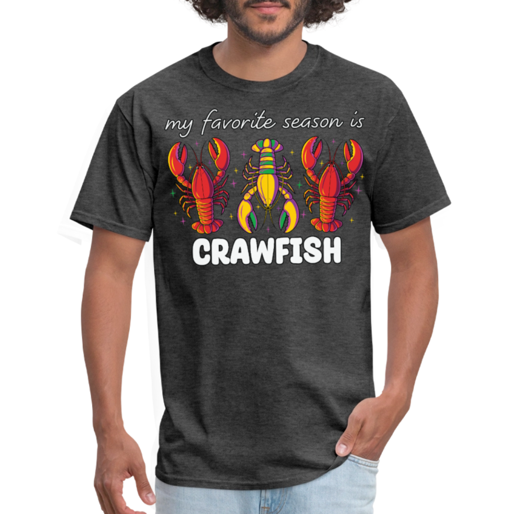 Funny Cajun Crawfish Boil Mardi Gras T-shirt - heather black