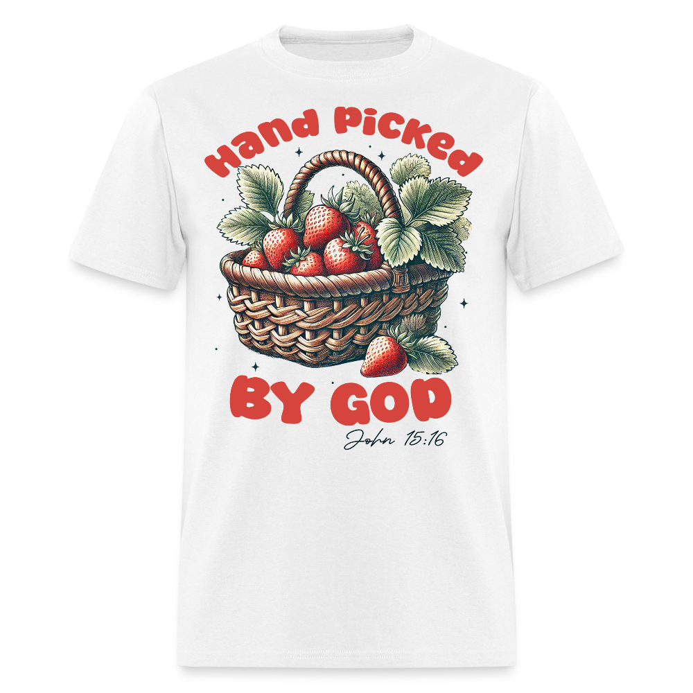 Hand picked by God Inspirational Faith-based T-shirt - white
