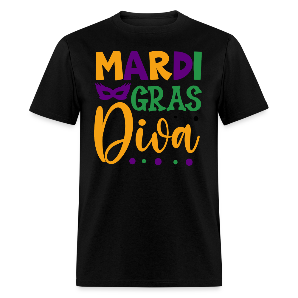 Stylish Mardi Gras Celebration Tee Mardi Gras Diva T-shirt - black