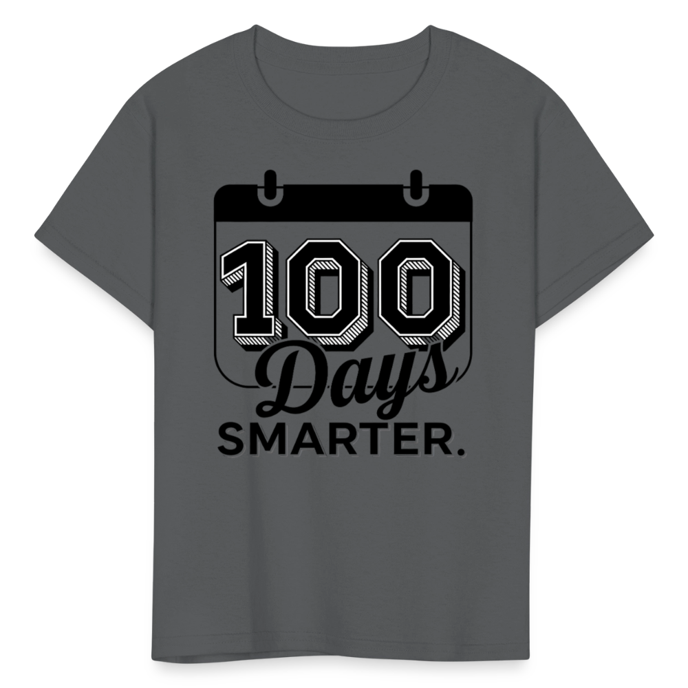 100 Days Smarter Shirt For Students 100th Days Celebration T-shirt - charcoal