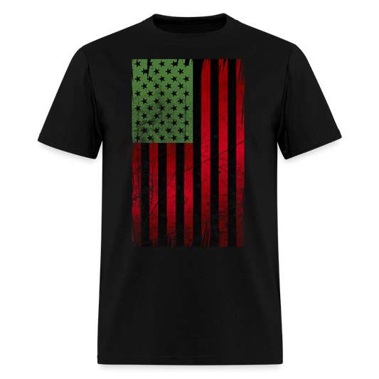 African American Heritage Flag T-Shirt - black