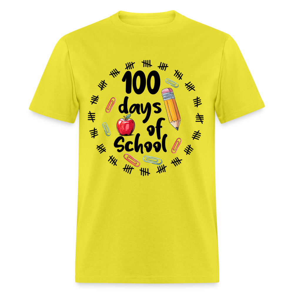 100 Days of School Shirt For Teachers Dino 100th Oay Of School T-shirt - yellow