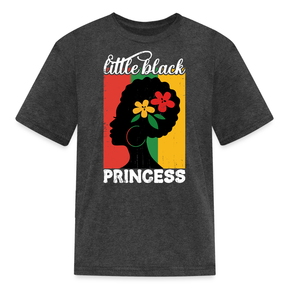 African American Pride Black Princess Afro T-shirt - heather black