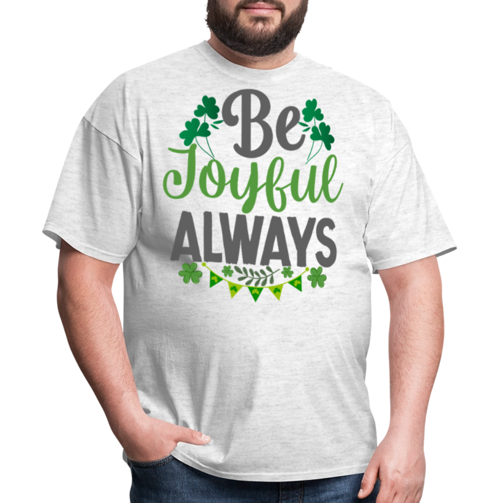 Be Joyful Always Christian St Patrick’s Day T-shirt - light heather gray