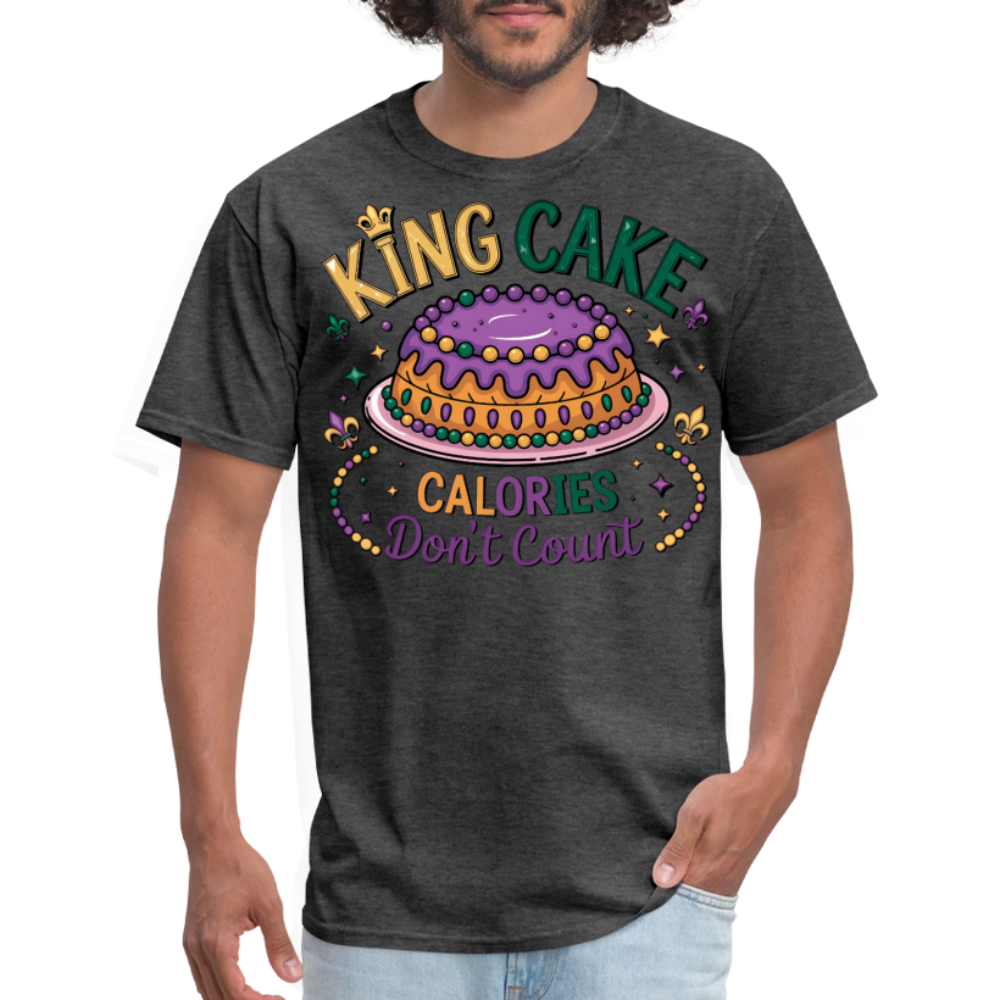 Funny King Cake Calories Don’t Count Tee Funny Mardi Gras T-shirt - heather black