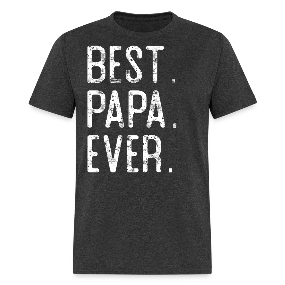 Vintage Distressed Papa For Father's Day T-shirt - heather black