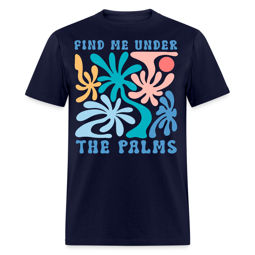Aesthetic Palm Tree Vacation Tropical Vibe Summer T-shirt - navy