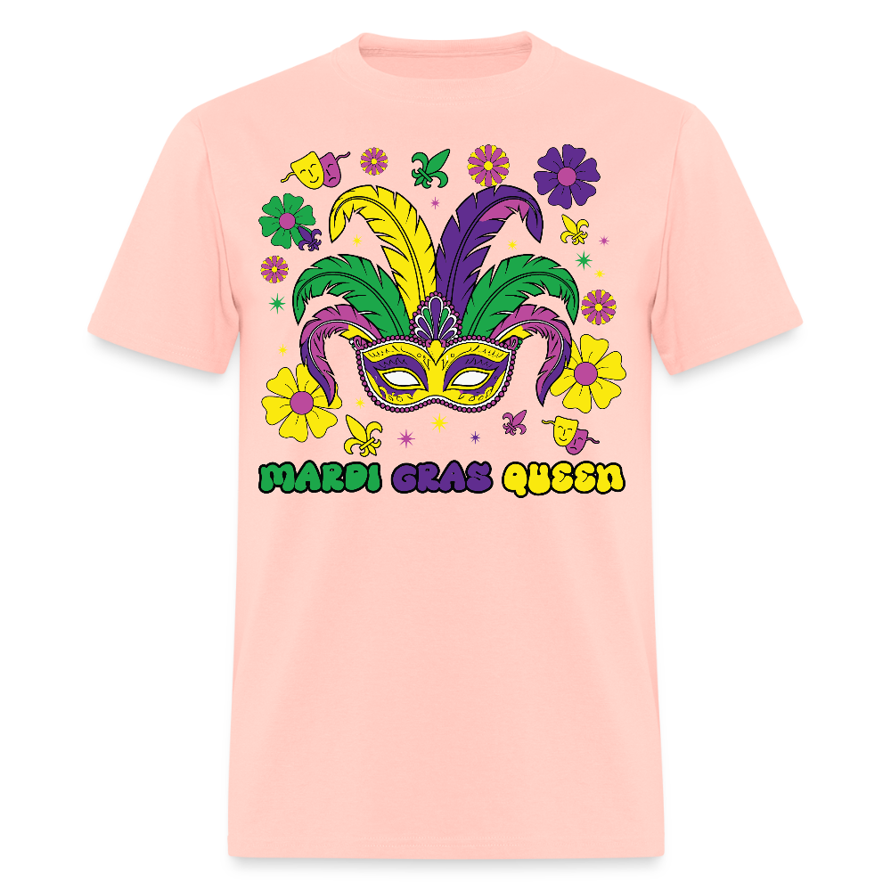 Mardi Gras Queen Shirt For Women Jester Mask Mardi Gras T-shirt - blush pink 