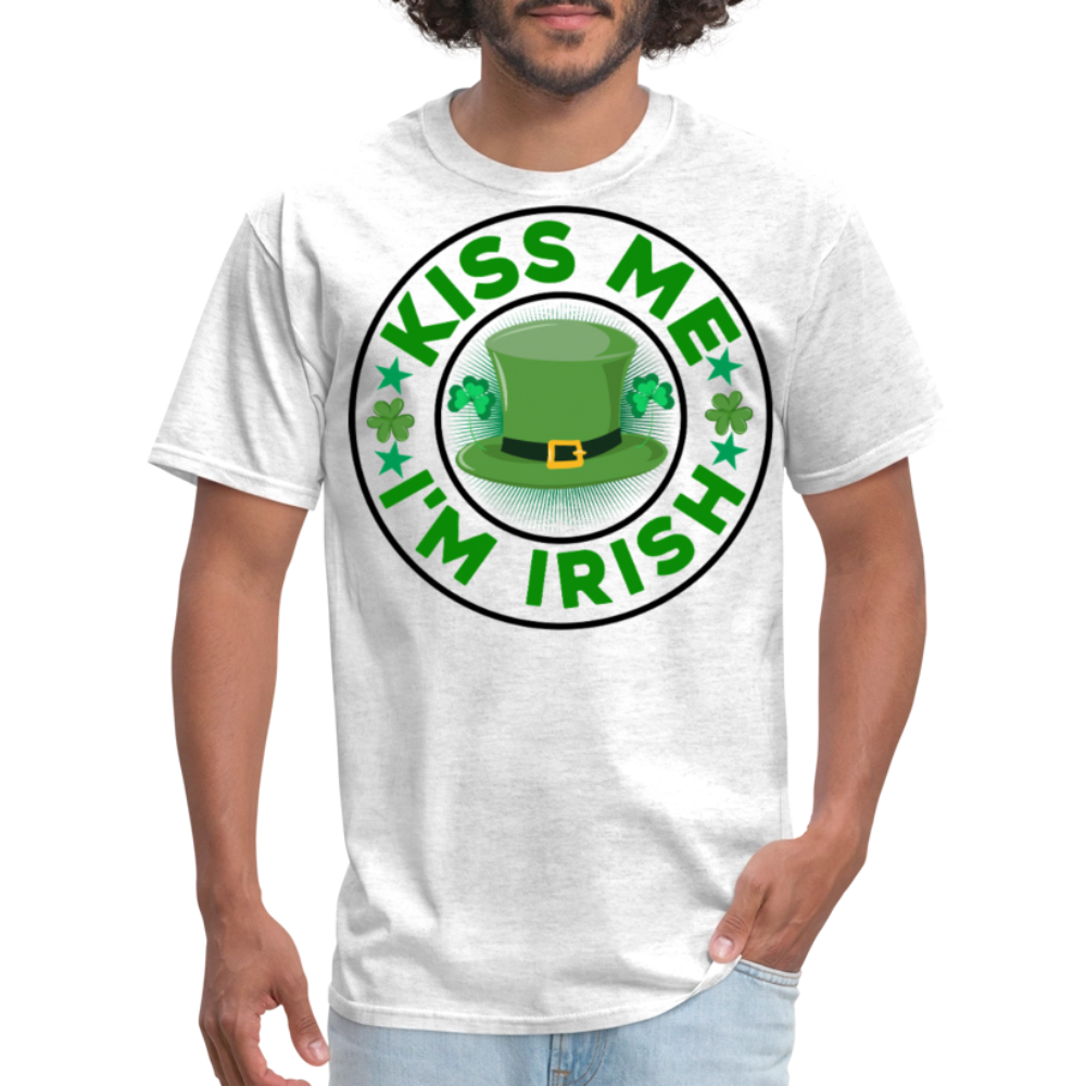 Kiss Me I’m Irish Tee St Patrick’s Day Funny T-shirt - light heather gray
